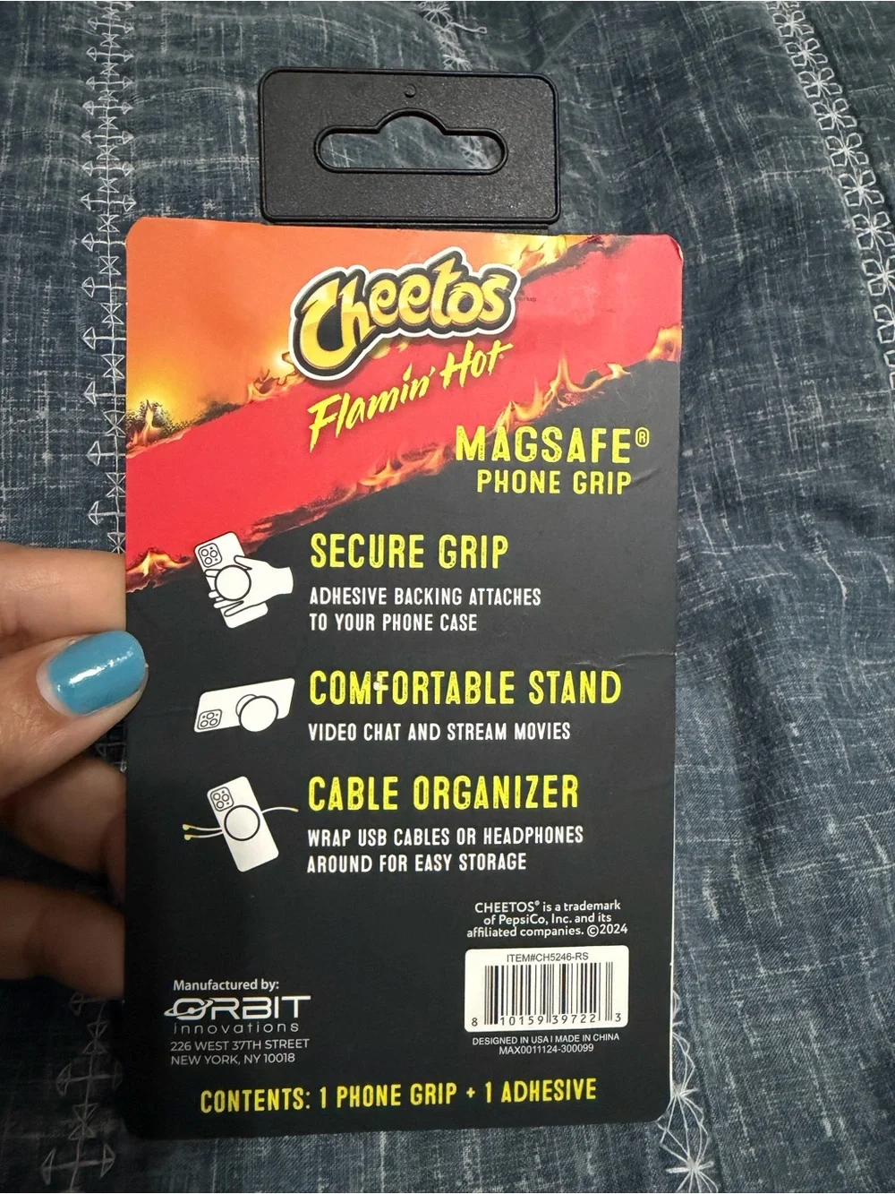 Cheetos Flamin' Hot MagSafe Phone Grip - Black/Red